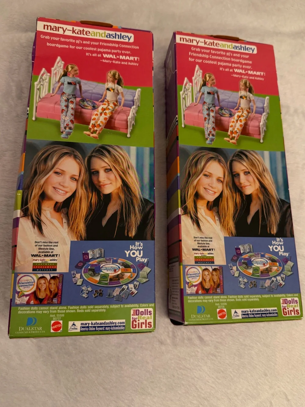 NIB Vintage 2002 Mary-Kate & Ashley Fashion Pajamas Dolls Mattel Walmart Excl